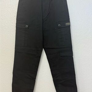 Plaid & Plain Black Cargo Pants